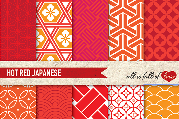 Patterns Red Hot Japan Illustrations preview 2