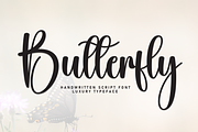 Butterfly | Script Font, a Handwritten Font by Scratchones (Thumbnail 1 of 8)