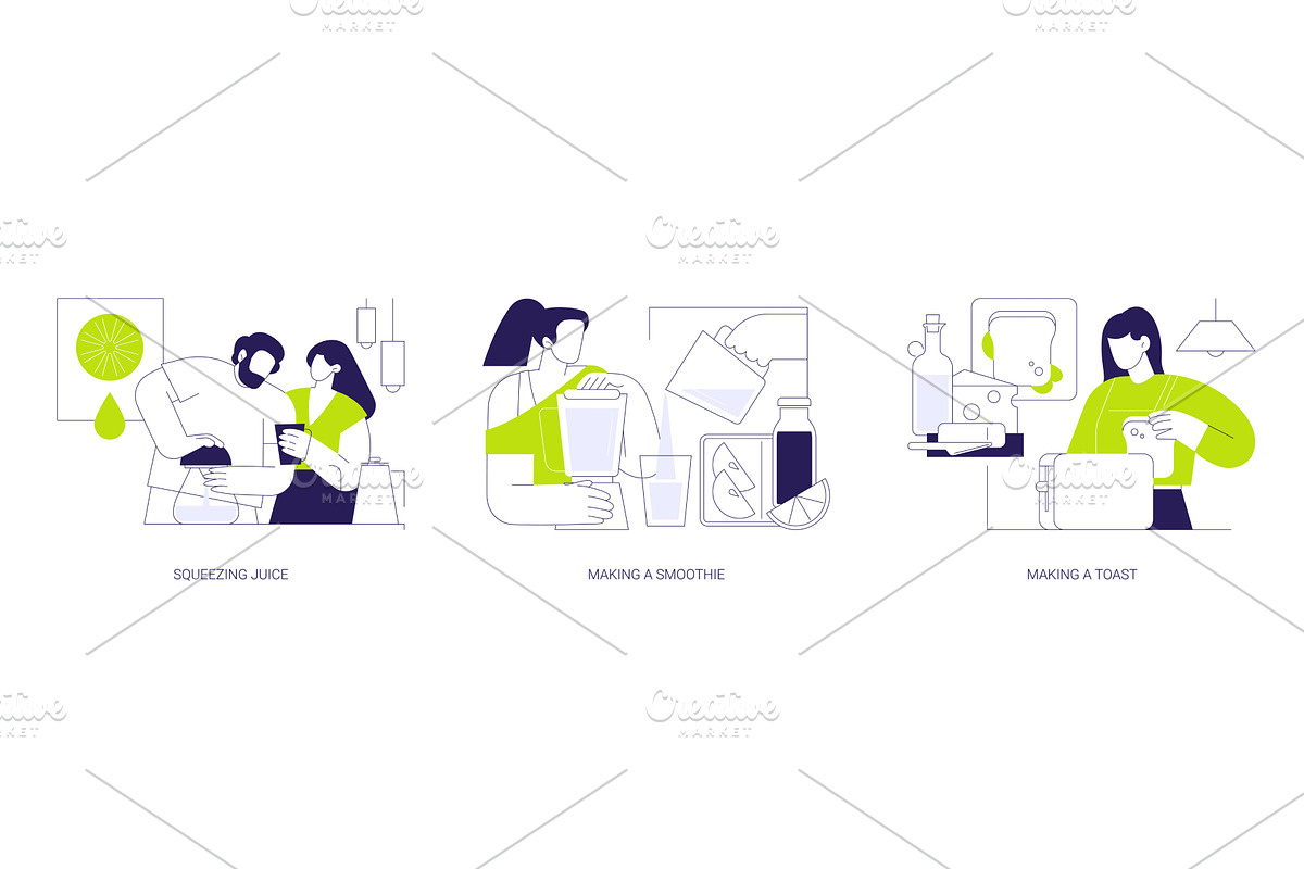 Making breakfast isolated cartoon, a Person Illustration by Visual Generation