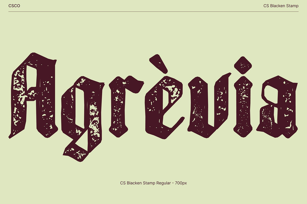 CS Blacken Stamp, a Blackletter Font by Craft Supply Co. (Photo 2 of 8)