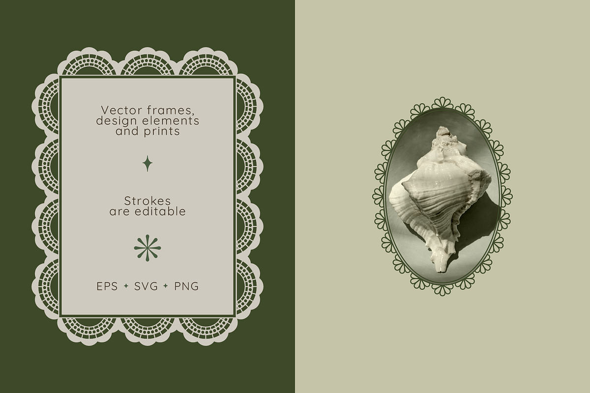 Line Lace Frames - vector designs, an Object Graphic by venimo (Photo 2 of 14)