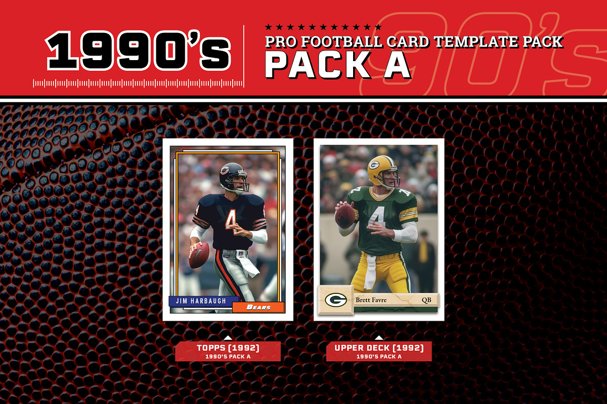1990's Pro Football Cards PACK A, a Card Template by Chris Weibring (Photo 5 of 11)