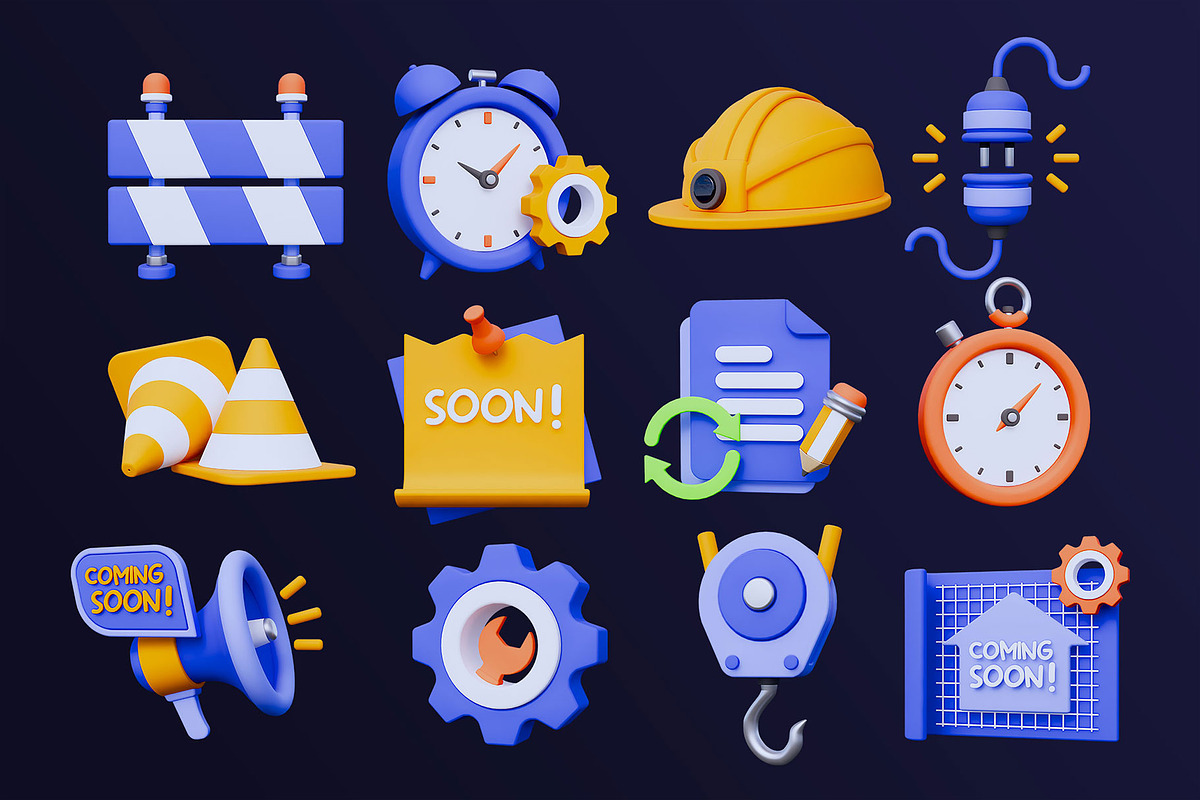 Work In Progress 3D Icon Pack #1, an Architecture 3D Model by deviapuspitasari2 (Photo 2 of 2)