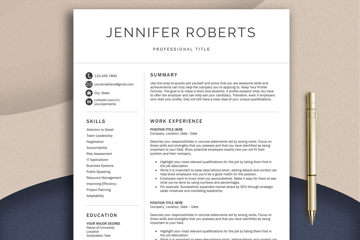 Resume Template CV, a Resume Template by Klamp Studio (Photo 1 of 9)