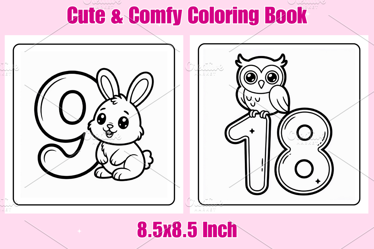 Cute Number Coloring Pages For Kids, an Animal Illustration by Coco Bloom (Photo 3 of 3)