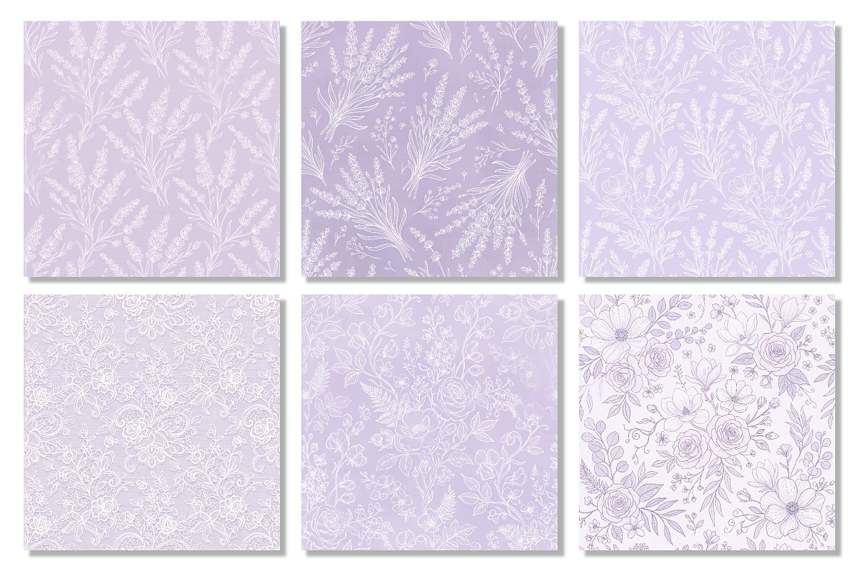 Seamless Lavender Patterns, a Texture Graphic by Dream Creation (Photo 6 of 6)