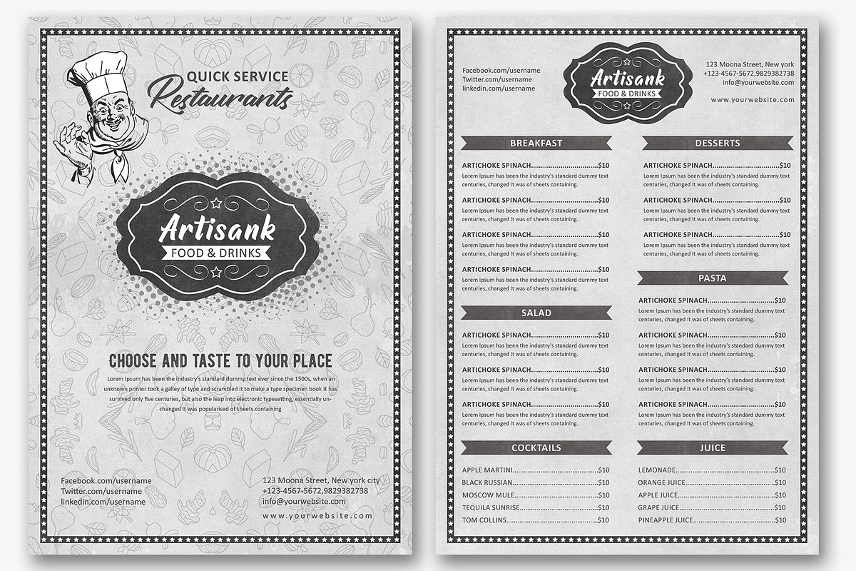 Simple Food Menu, a Flyer Template by Creative  designer (Photo 4 of 4)