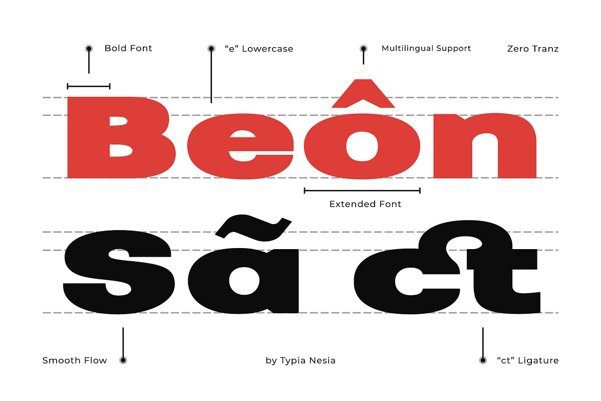 Zero Tranz - Bold Modern Expanded, a Sans Serif Font by Typia Nesia (Photo 6 of 12)