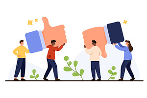 Positive And Negative Feedback, a Person Illustration by Flashvector