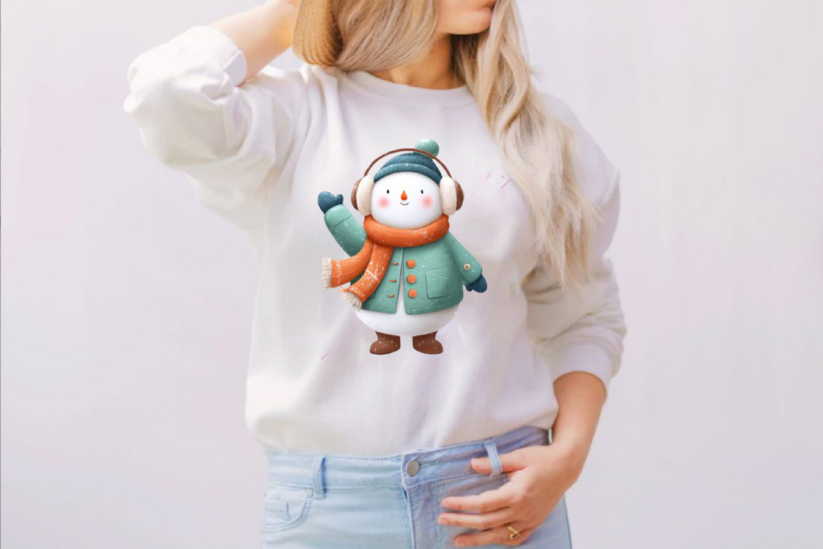 Whimsical Christmas Snowman Clipart, an Illustration by SVGArt (Photo 5 of 8)