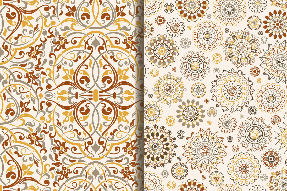 Set of 10 seampless pattern Baroque, a Pattern Graphic by NataLito (Photo 5 of 6)