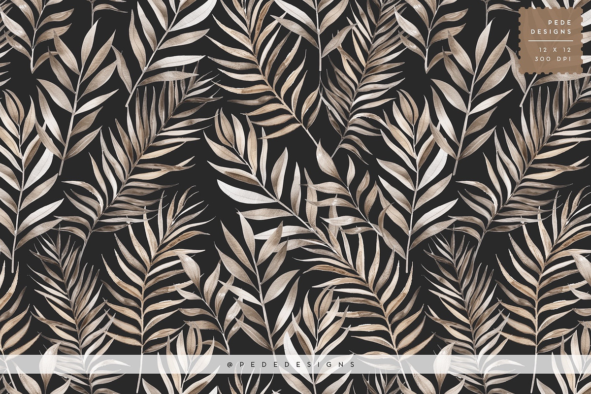 Tropical Leafy Patterns, a Pattern Graphic by PeDe Designs