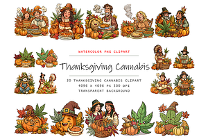 Thanksgivin Cannabis Clipart