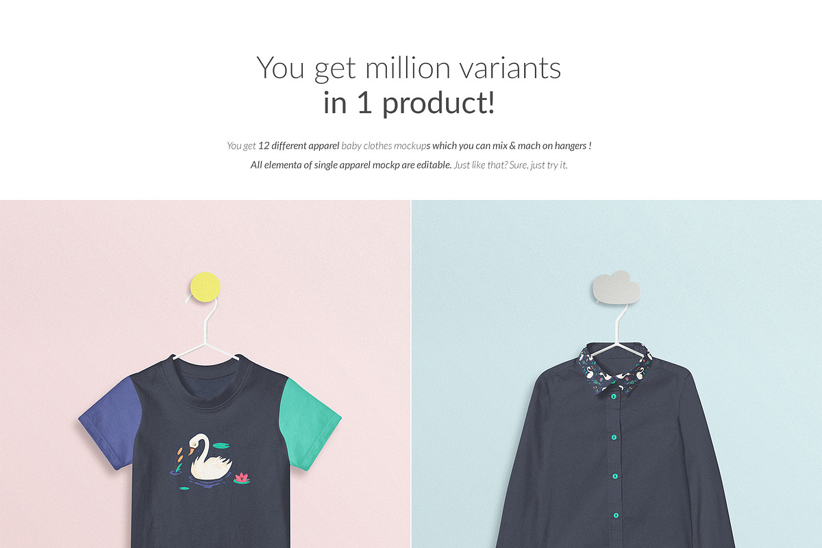Baby Clothes Mock-ups Bundle, a Shirt Mockup by Mocca Mockups Store (Photo 4 of 8)