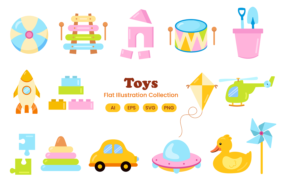 Toys Illustration Pack, an Object Illustration by Rahardi Creative