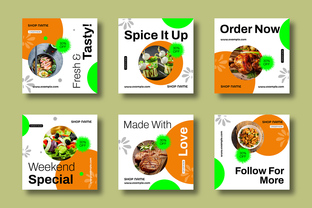 Food Social Media Post Template, a Social Media Template by MightyDesign (Photo 1 of 8)