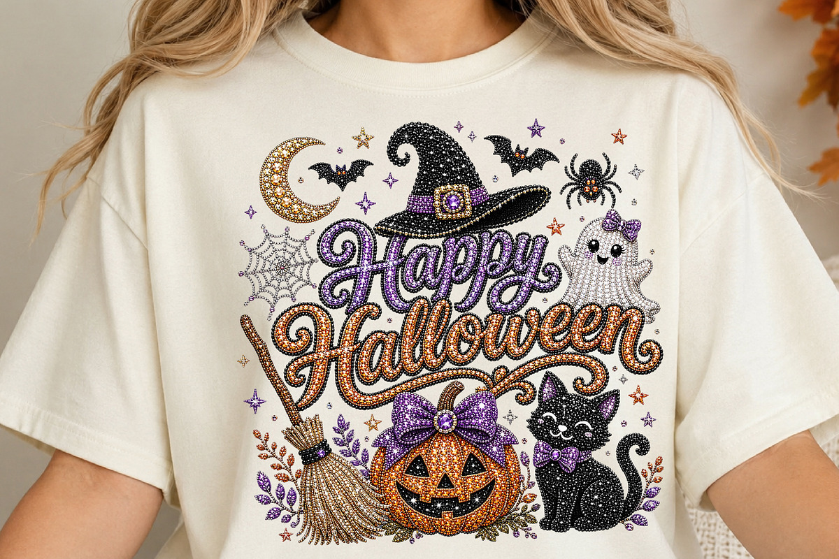 Happy Halloween Rhinestone PNG, a Seasonal Illustration by DreamCafeArt (Photo 4 of 6)