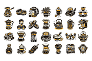 Vintage Style Coffee Shop, an Outline Icon by Vector Portal (Thumbnail 5 of 6)
