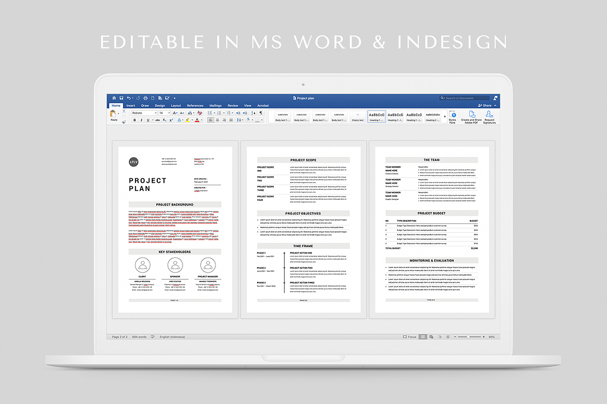 Project Plan | MS Word & Indesign, a Stationery Template by Leaflove
