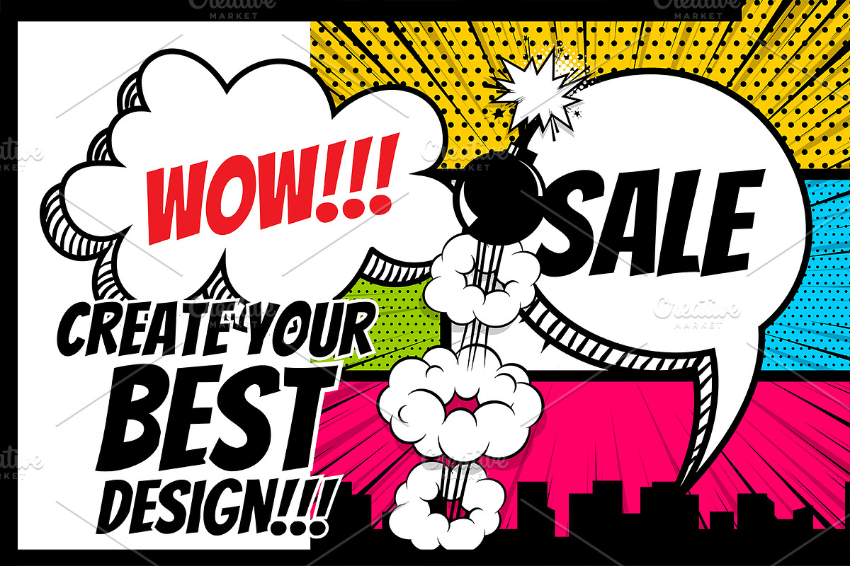 20 SET Comic Book Pop art background, an Illustration by Kapitosh (Photo 2 of 3)