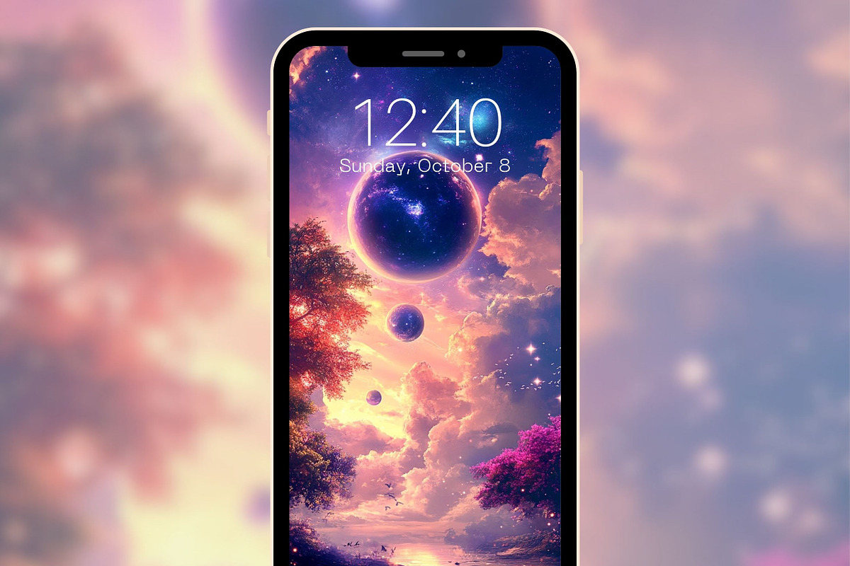 Fantasy Galaxy Floral Backgrounds, a Graphic by Kalindiprints (Photo 3 of 6)