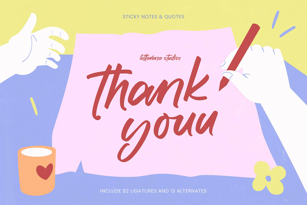 Back Tactical Sticky Notes, a Script Font by Letterena Studios Script (Photo 15 of 15)