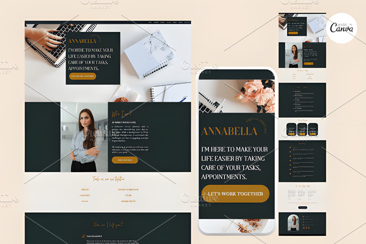 Canva Website for Virtual Assistant, a Design Template by Ink Gallery (Photo 1 of 3)
