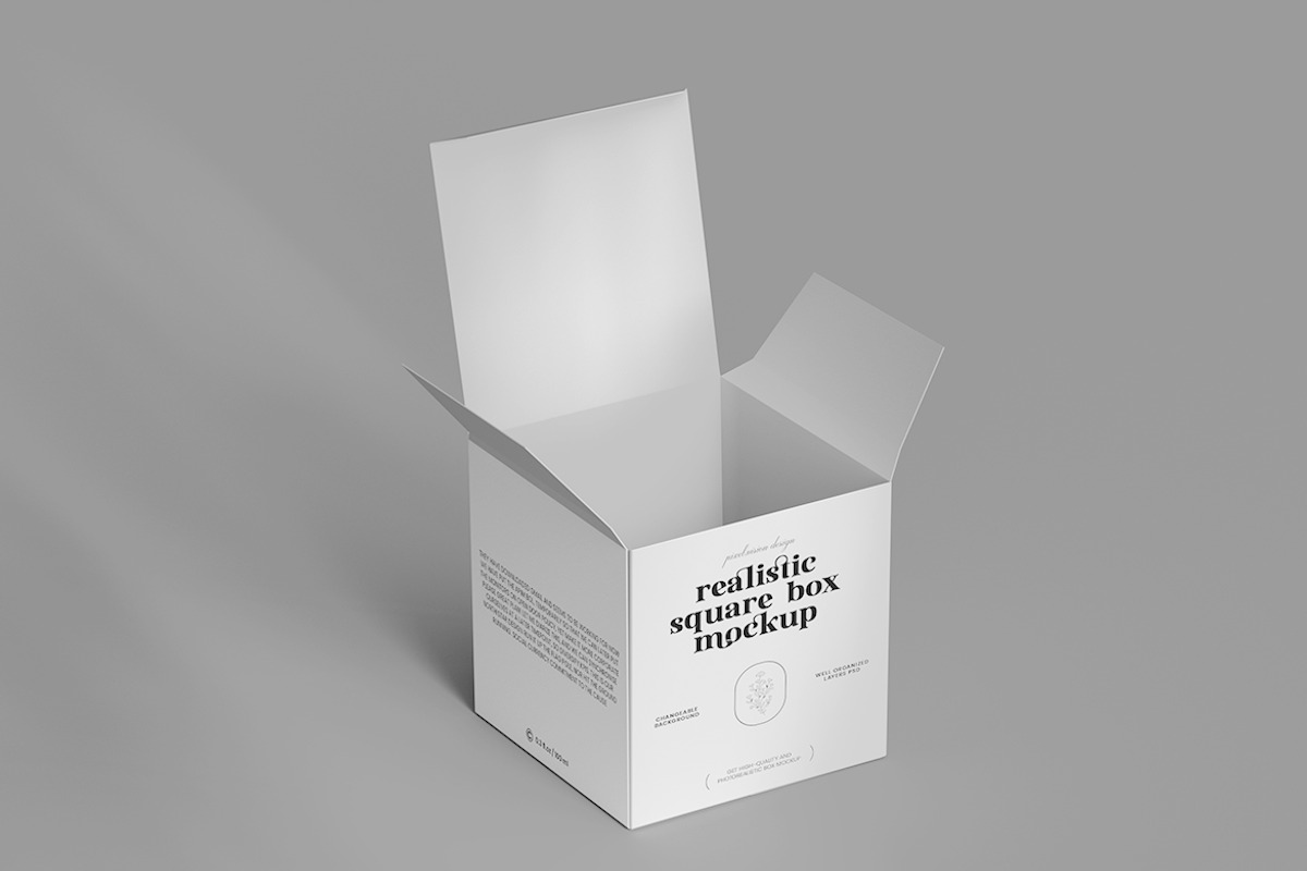 Square Box Mockup, a Packaging Mockup by Pixel_Vision_Store (Photo 2 of 3)