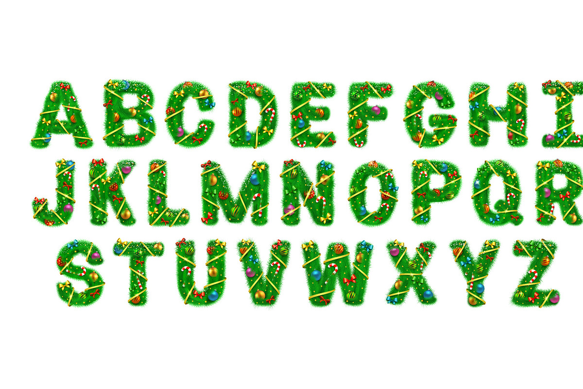 Christmas Fir Tree Vector Alphabet, an Object Graphic by Chuhastock (Photo 4 of 12)