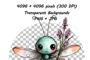 Whimsical Butterfly Clipart Set, an Animal Illustration by one-touch (Thumbnail 7 of 20)