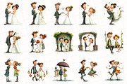Valentine Weeding Couple Clipart, an Illustration by OK Design (Thumbnail 3 of 6)