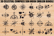 Celestial Compass SVG Bundle, an Illustration by Gaye Art (Thumbnail 1 of 31)