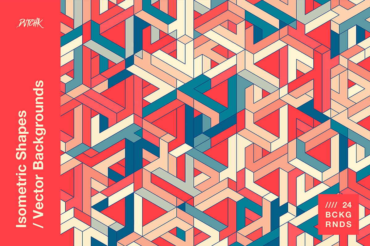 Isometric Shapes / Vector Background, a Background Graphic by dvtchk (Photo 3 of 16)