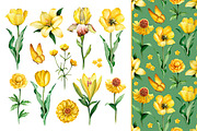 Yellow summer nature kit, a Texture Illustration by Sundra (Thumbnail 2 of 6)