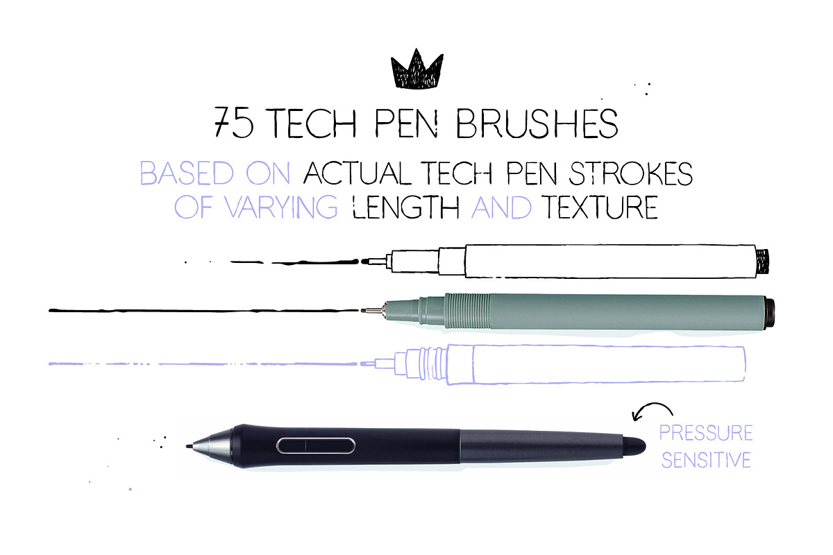 Technical Pen Brushes, a Brush Add-On by Side Project (Photo 2 of 6)