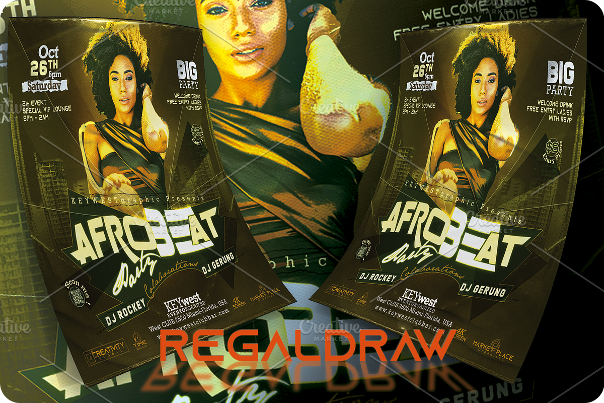 Afro Beat Night Club Flyer, a Flyer Template by regalDRAW (Photo 1 of 3)