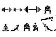 Fitness Workout Silhouette Icon Set, an Illustration by musafir_fashion (Thumbnail 9 of 51)