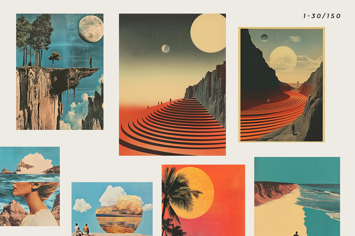 RETRO SURREAL PRINTS, a Background Graphic by Lana Elanor (Photo 5 of 9)