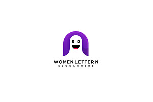 Women Letter N Logo Design Vector