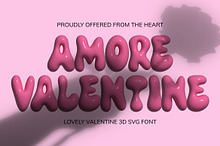 Amore Valentine: Unique 3D SVG Font