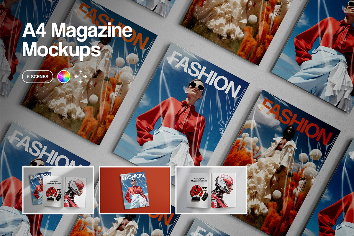 A4 Magazine Mockups, a Books & Magazine Mockup by pixelbuddha.net