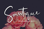 Santique Signature Script Font, a Script Font by Formatika Studio (Thumbnail 1 of 6)