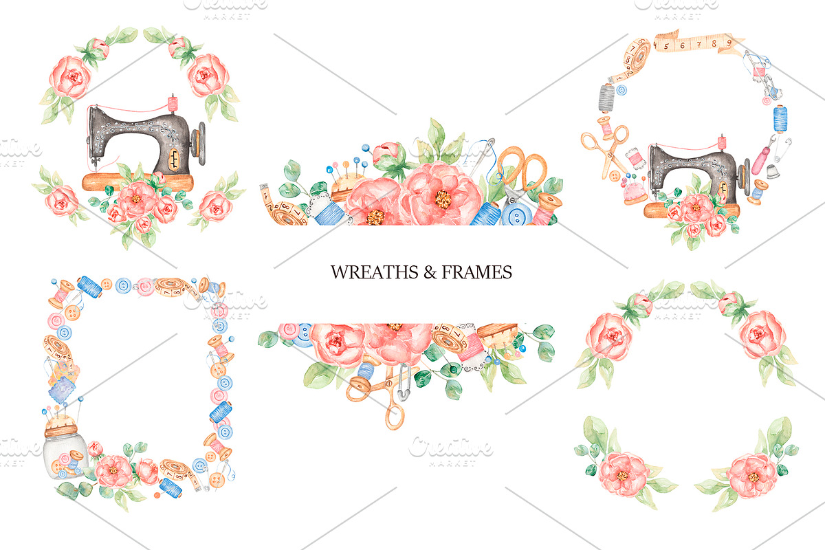 Watercolor Sewing Collection, a Work Illustration by MayaNavits (Photo 4 of 6)