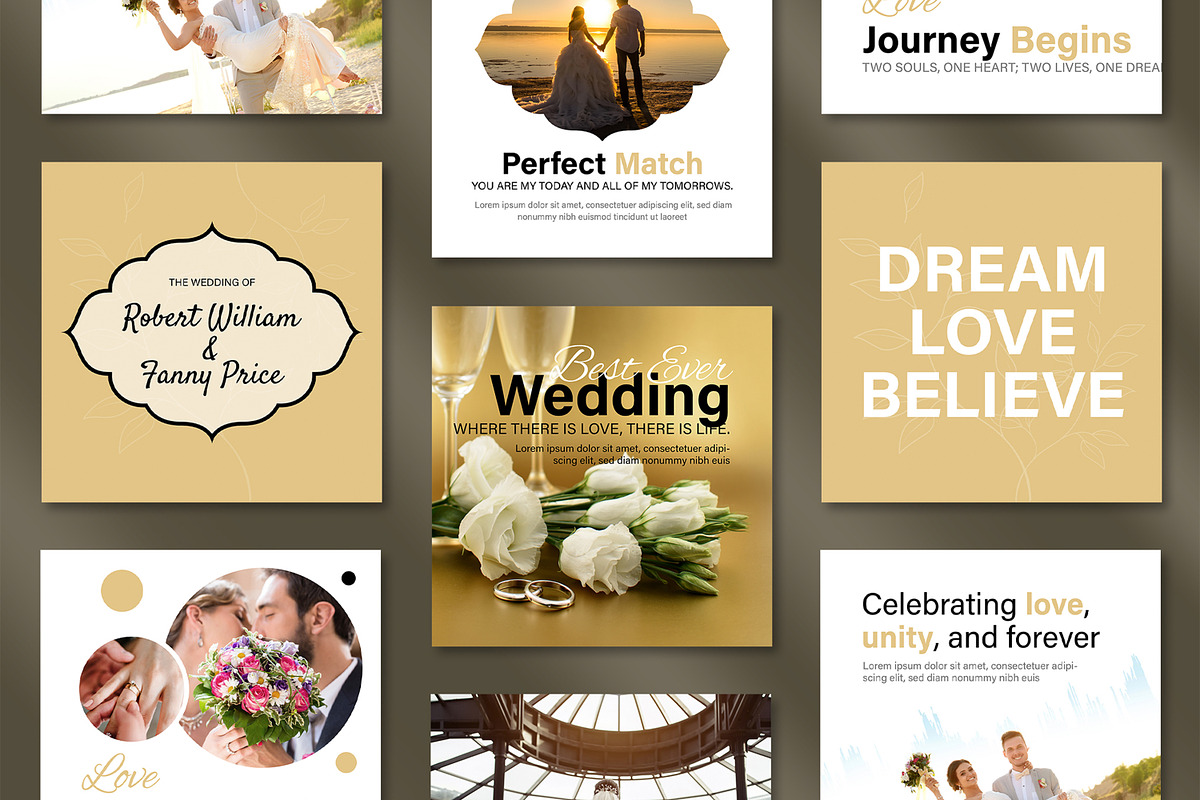 Wedding Social Media Post, an UI Kit Template by ContestDesign (Photo 1 of 5)