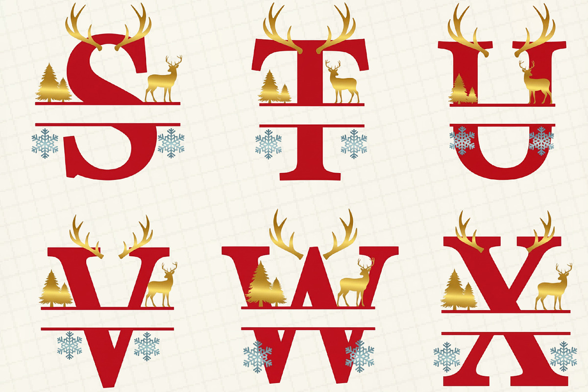 Christmas Clip Art Alphabet Letters, an Illustration by DreamCafeArt (Photo 5 of 7)