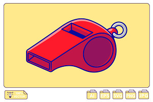 Whistle Blower Cartoon Vector Icons, an Object Illustration by Artstorystudio