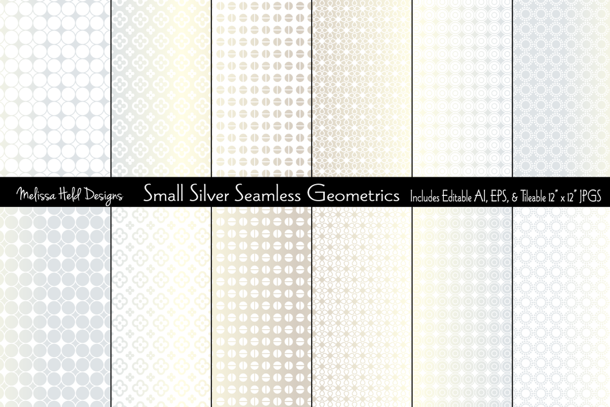 Small Silver Seamless Geometrics
