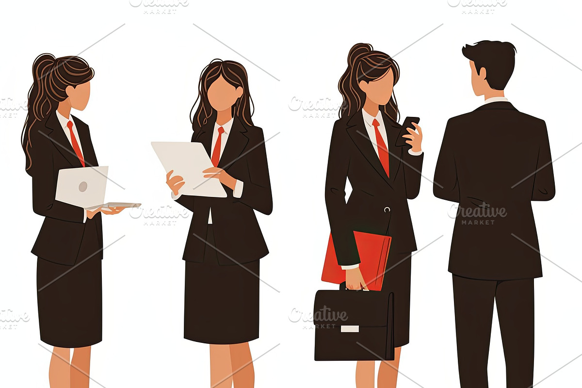 Group of business professionals collaborating in a formal environment, an Illustration by AS photostudio