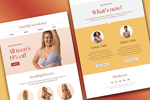 Newsletter Layout with Yellow & Red, a Design Template by wavebreak