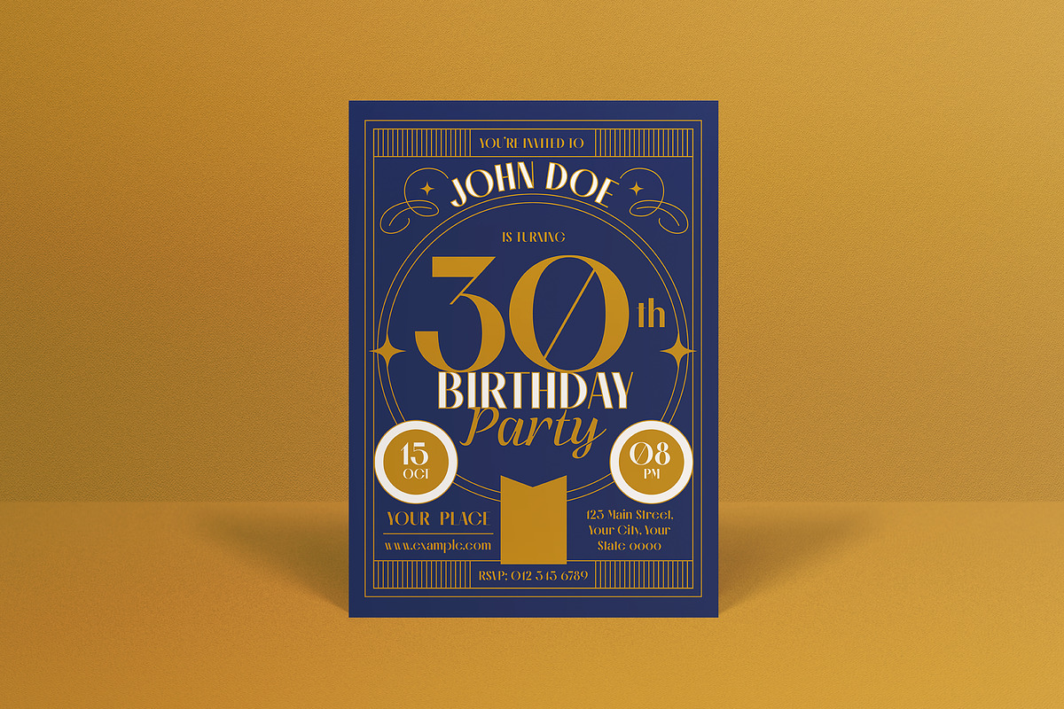 Art Deco 30th Birthday Invitation, an Invitation Template by graphicook (Photo 1 of 3)